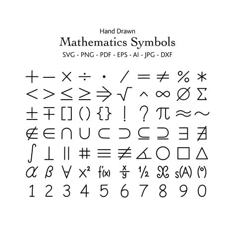 Math Symbols Svg Bundle Mathematics Symbols Png Etsy