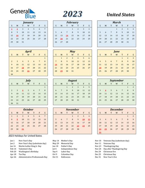 Large 2023 Calendar With Holidays Calendar Quickly Printable Calendar
