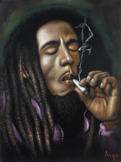 His father was a jamaican of english descent. Bob Marley portrait Painting by Argo