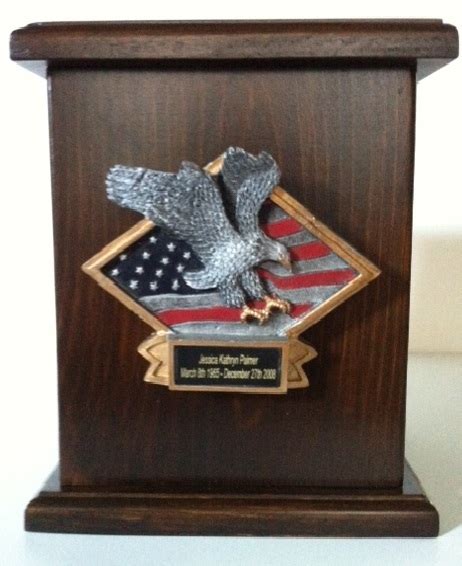 American Flag And Soaring Eagle Cremation Urn