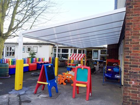 Pinkwell Primary School Hayes 2nd Wall Mounted Canopy Installation