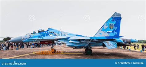 Ukrainian Air Force Su 27 Flanker Side On Editorial Stock Image Image