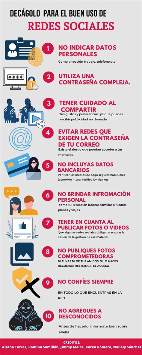 InfografÍa Decálogo Para Hacer Uso De Las Redes Sociales De Forma Segura