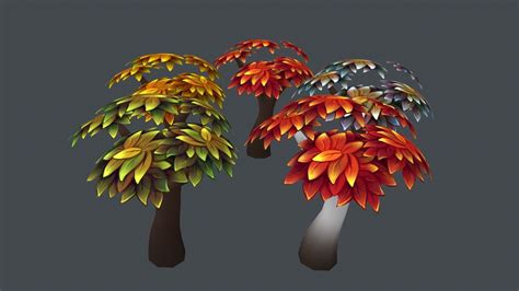 3d Model Stylized Low Poly Game Ready Trees Vr Ar Low Poly Cgtrader