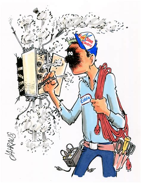 Electrician Cartoon Funny T For Electrician