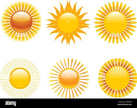 Vector Illustration Of Various Sun Icons Stock Vector Image And Art Alamy