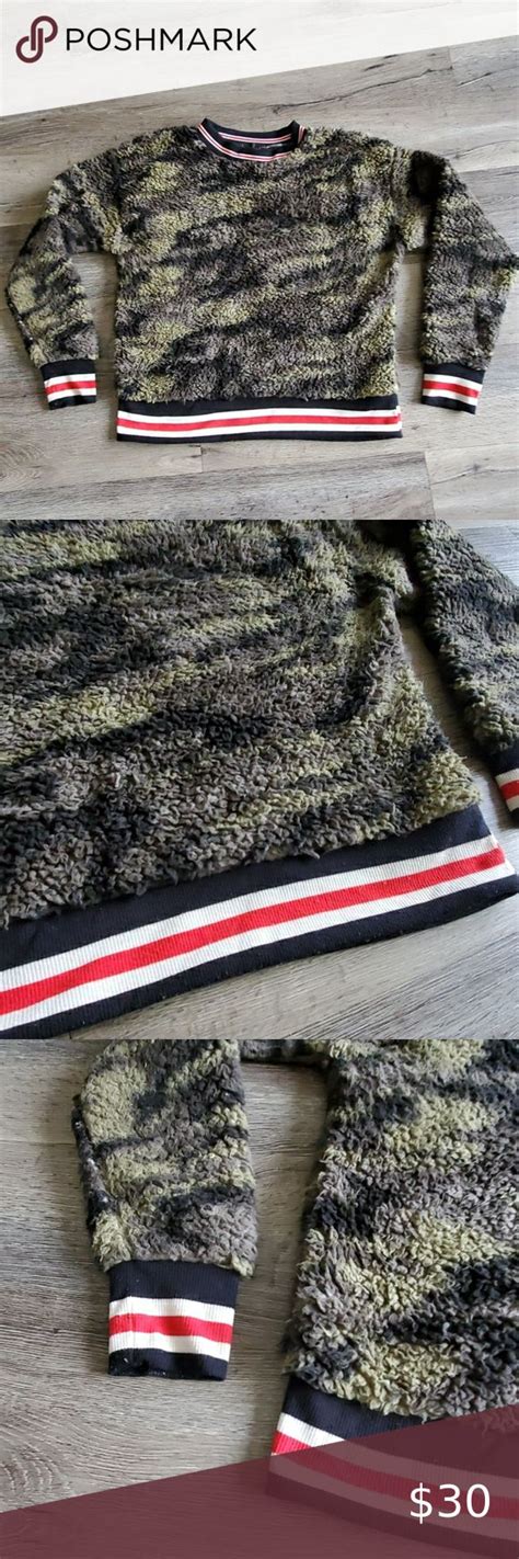 Derek Heart Soft Fuzzy Camouflage Sweater Sweaters Clothes Design
