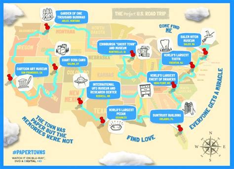 Paper Towns Printable Road Trip Map Mama Likes This