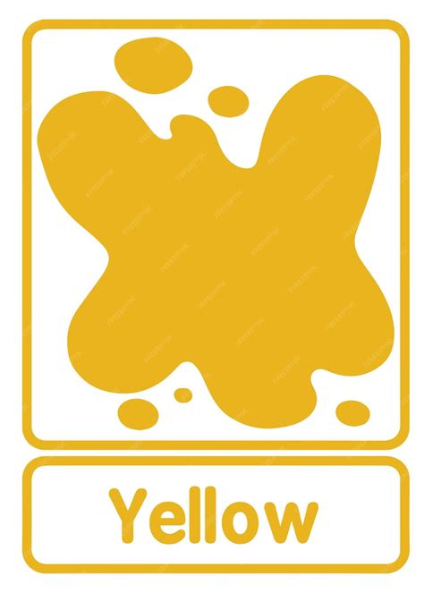Premium Vector Vector Yellow Color Flashcard In English