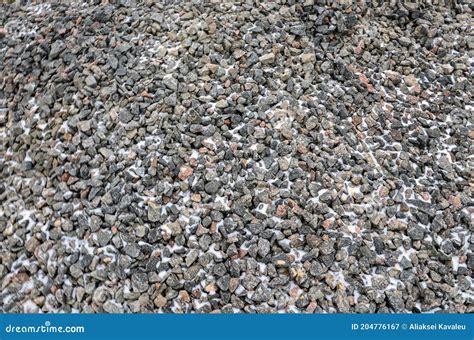 Natural Gray Granite Chippings Macadam Rubble Or Crushed Stones