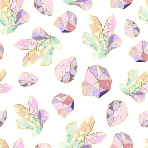 Premium Vector Seamless Pattern With Crystals And Gems Jewelry Stones