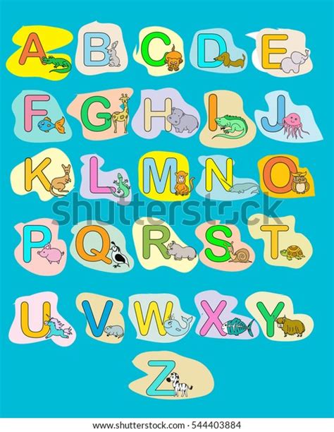 Alphabet Baby Animals Abc Children Color Stock Illustration 544403884