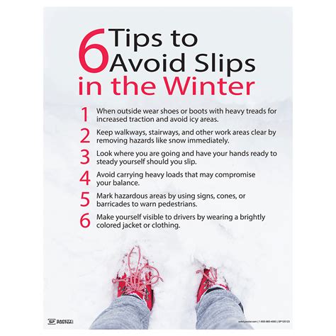 Safety Poster 6 Tips To Avoid Slips In The Winter Cs599795