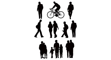 Silhouette Walking Icon Passers By Walking Silhouette Vector Png Download Free
