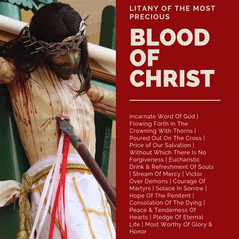 The Litany Of The Most Precious Blood Of Jesus Catholic Link