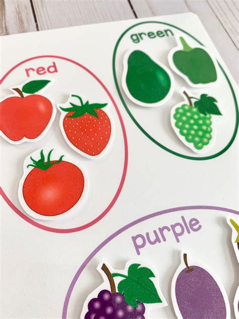 Fruit Color Sort Educational Activity For Preschoolers And Etsy