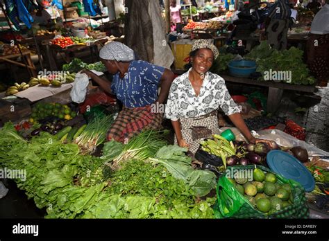 Africa Mozambique Inhambane Women Selling Vegetables In Central
