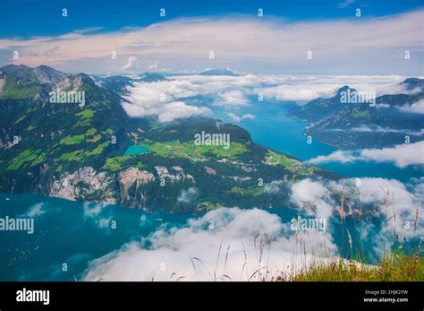 Aerial View Of Lake Lucerne Rigi And Pilatus Mountains Glarus And Uri