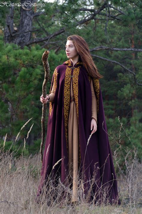Medieval Cloak Hooded Cape Medieval Cosplay Purple Cape Queen Etsy