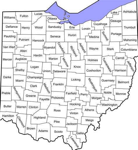 State Of Ohio Map With Cities And Counties State Map Of Ohio In Adobe