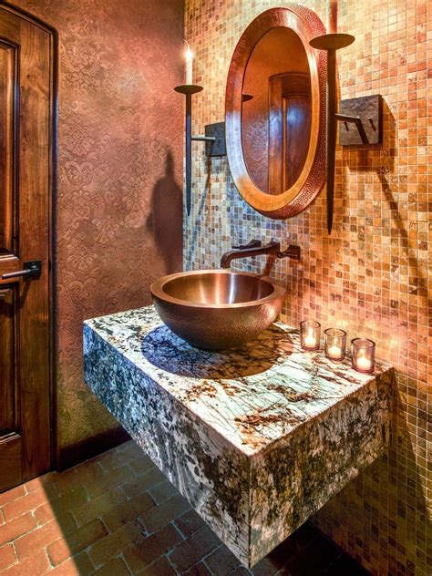 There is wood on the hood that connects to the remainder of the cabinetry. Classy Ideas Spanish Style Bathroom Designs 7 Rising From ...
