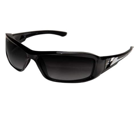 Edge Eyewear Brazeau Safety Glasses Gloss Black Frame Polarized Gradient Smoke Lens