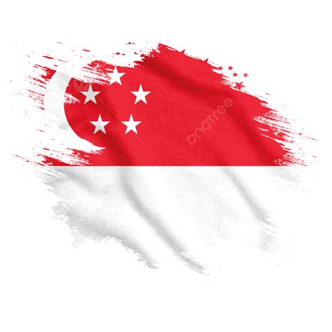 Novo Pincel De Bandeira Aquarela De Singapura Png Cingapura Bandeira