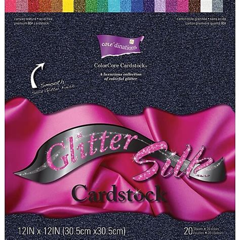 Darice Coredinations Glitter Silk Cardstock Assortment 12 X 12 At