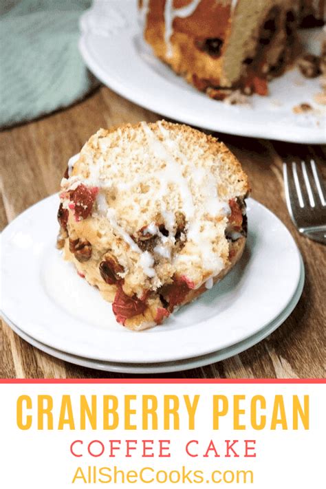 We added a twist to this german classic by adding one special ingredient…. Cranberry Pecan Coffee Cake Easy Holiday Cake Recipe - All She Cooks