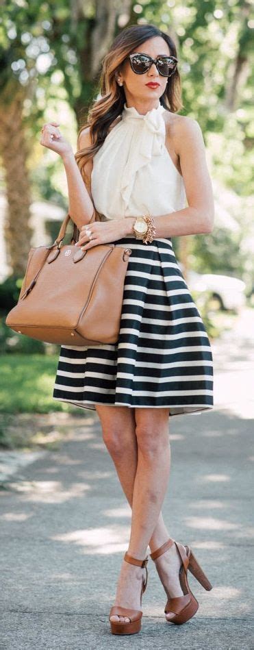 Striped Skirt And High Pumps Sequins And Things Tulip Skirt Stripe