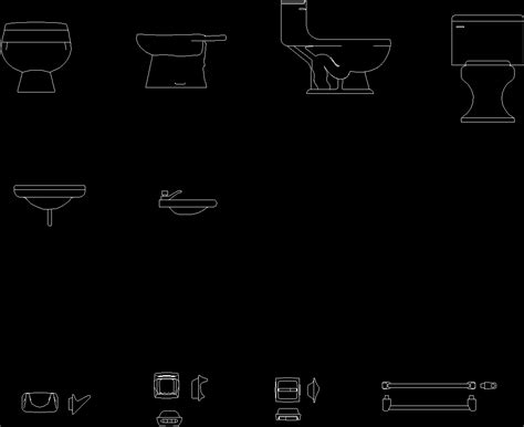 Bathroom Accessories 2d Dwg Plan For Autocad Designs Cad
