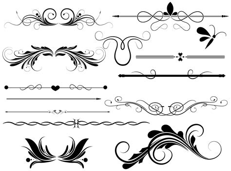 15 Line Dividers Vector Images Free Vector Decorative Line Dividers