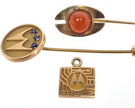 Lot 14k And 10k Gold Pins And Charm