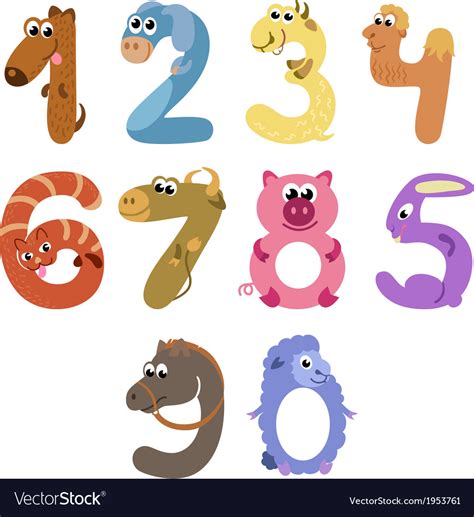 Numbers Like Farm Animals Royalty Free Vector Image