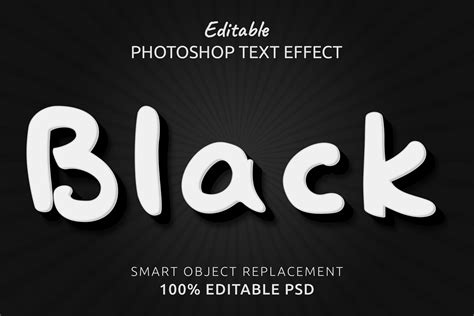 Black Photoshop Editable Text Effect Graphic By Iyikon · Creative Fabrica