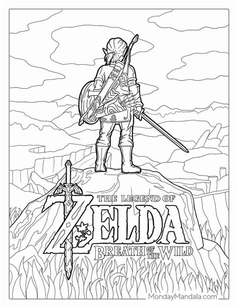 The Legend Of Zelda Breath Of The Wild Coloring Pages Coloring Home