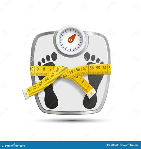 Scales For Weighing With The Measuring Tape Stock Vector