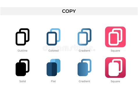 Copy Icon In Different Style Copy Vector Icons Designed In Outline