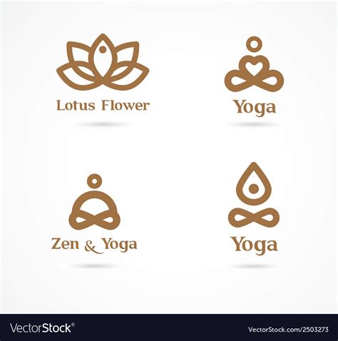 Collection Of Yoga Icons Elements And Symbols Vector Image