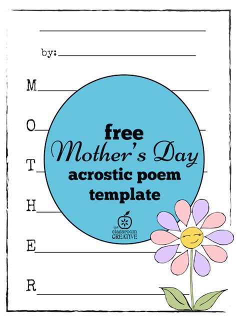 Free Mothers Day Acrostic Poem Template