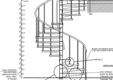 Spiral Staircase Detail Drawings Autocad Behance