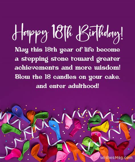 18th Birthday Messages Wishes And Quotes Wishesmsg