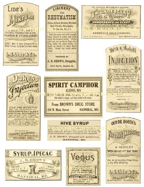 Printablevintagemedicinelabels Vintage Printables Vintage Labels
