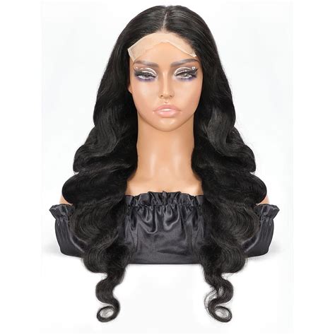 Hair Color Black Material Human Hair Type Wavy Cap Type Lace Front