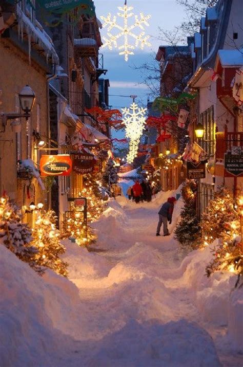 Christmas In Old Quebec Citymagical Красивые места Зимние сцены