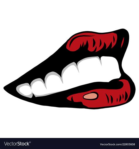 Woman S Open Mouth With Sexy Red Lips And Tongue Vector Image