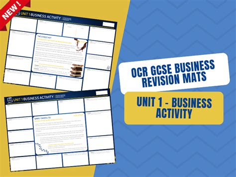 Ocr Gcse Business Revision Mats Unit 1 Business Activity Teaching