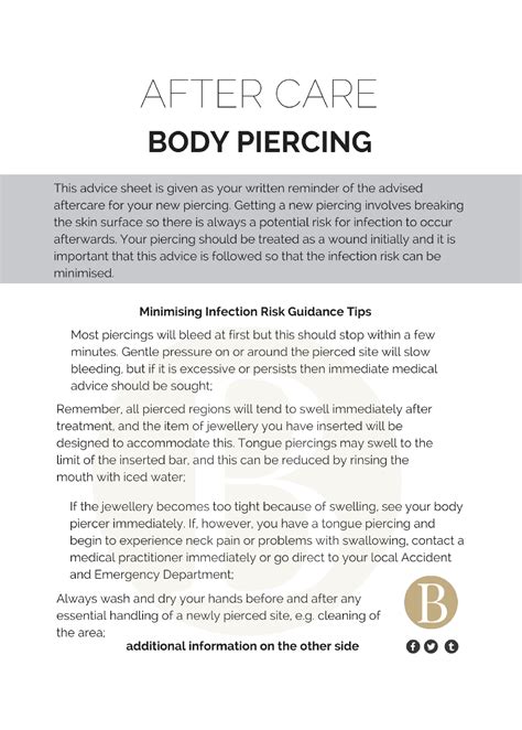 Body Piercing Aftercare Bellisimos