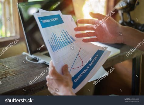 Businessman Counting Losses Profit Working Statistics Stock Photo