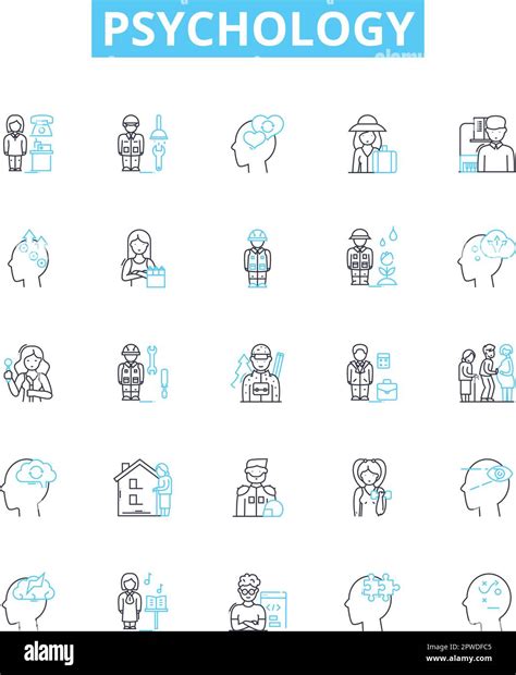 Psychology Vector Line Icons Set Psychology Behavior Mental Mind